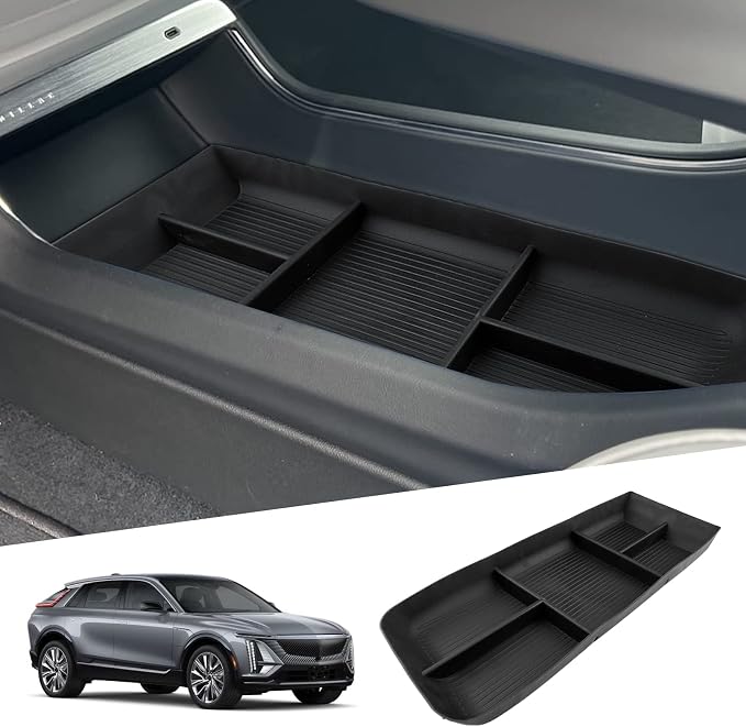 SHAOHAO for 2025 2026 Cadillac Lyriq Under Console Organizer for 2023 2024 2025 2026 Cadillac Lyriq Accessories (Tech, Luxury, Sport) Lower Organizer Tray Space Expand Storage Insert Box Easy Removal