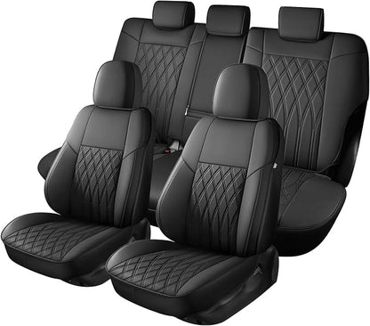 FREESOO Custom Seat Covers for Toyota RAV4 2013 2014 2015 2016 2017 2018, RAV4 Leather Car Seat Covers Interior, RAV 4 SUV Accessories Full Set LE XLE Limited SE Platinum Adventure(No Hybrid), Black