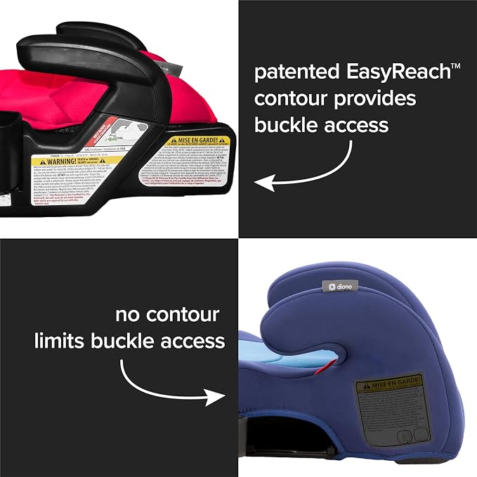 Diono Connect3 R Backless Booster Pack of 2, Slim Fit 3-Across in Many Mid-Sized Sedans and SUVs, for Children from 40-120 lbs., Lightweight with Cupholder, Pink Cotton Candy