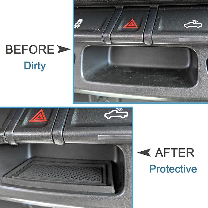 JDMCAR Custom Liner Accessories Compatible with Chevy Colorado/GMC Canyon 2015 2016 2017 2018 2019 2020 2021 2022, Cup Holder, Door Pocket, and Center Console Mat Kit 26-PC Set (Crew Cab, Black Trim)