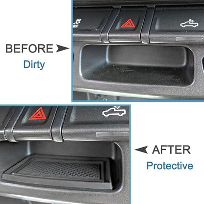 JDMCAR Custom Liner Accessories Compatible with Chevy Colorado/GMC Canyon 2015 2016 2017 2018 2019 2020 2021 2022, Cup Holder, Door Pocket, and Center Console Mat Kit 26-PC Set (Crew Cab, Black Trim)