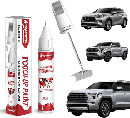 1J9/2PT Celestial Silver Metallic Car Touch Up Paint for Toyota, Color Accurate Two-In-One Car Paint Scratch Repair Pen, Professional Scratch Remover for Vehicles Chips and Nicks Scuff