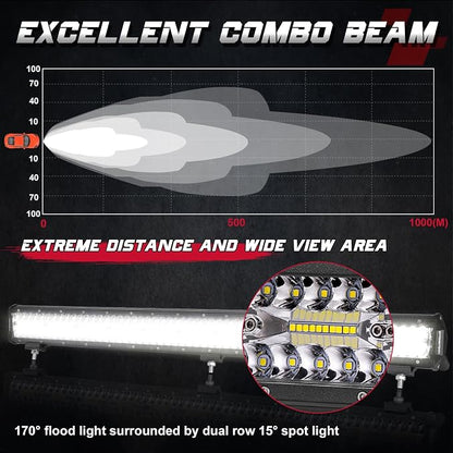 OFFROADTOWN 30inch LED Light Bar 660W LED Driving Light Spot Flood Combo Beam Off Road LED Lights Waterproof Bumper Light for Truck Pickup Toyota Chevy Ram UTV Polaris Can Am