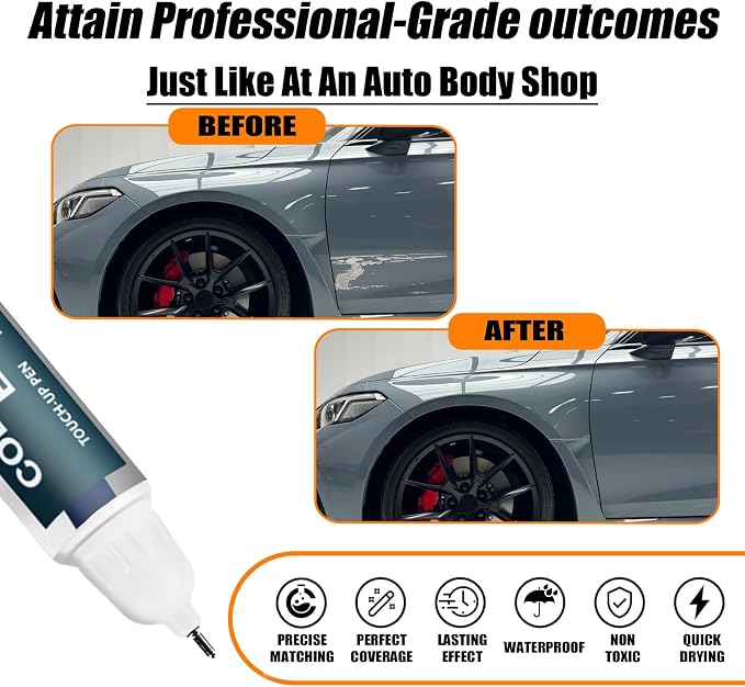 Car Touch up Paint(NH-877P Sonic Gray Pearl) Compatible with Honda, Car Paint Pen Scratch Repair Two-In-One Touch Up Paint, Premium Car Scratch Remover for Deep Scratches