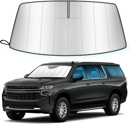 Windshield Sun Shade for Chevy Traverse 2024-2026, Custom Fit Folding Design Front Window Sunshade Sun Visor Shield Accessories for Interior Protector Blocks UV Heat