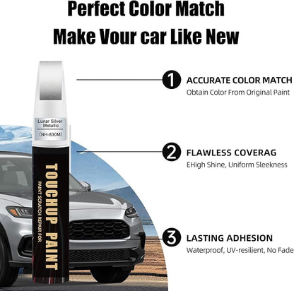 Car Paint Touch Up Pen for Honda Lunar Silver Metallic(NH-830M), 2-In-1 Color Accurate Touch Up Car Scratch Repair Paint Exact Match Honda Series Automotive Scratch Remover for Nicks & Chips Repair