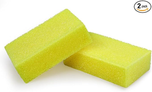 DECOHS 2 Pcs Bug Scrubber Sponge- Reusable Car Bug & Tar Remover Sponge- Car Wash Cleaning Scrub Sponges for Car Detailing (Yellow)