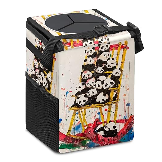 Car Trash Can – Multi-Purpose, Lightweight and Portable with Durable Water-Resistant Coating, No Installation Required, Practical and Ample Capacity, Variety of Colors.Red Panda