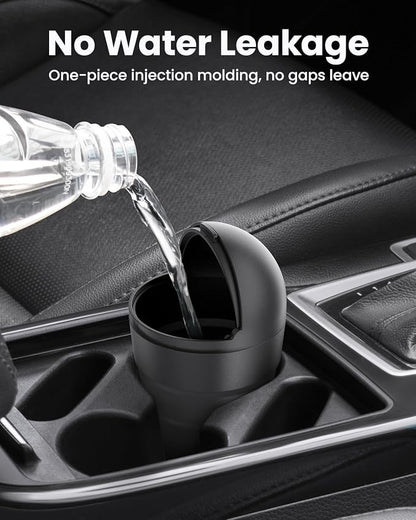 Mini Car Trash Can Cupholder with Lid for Women Cute Looking, 520ML Small Car Garbage Can for Cup Holder Side Door Storage Solid Liquid Waste Without Leakage