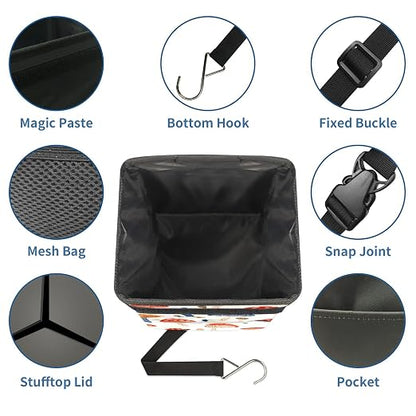 Car Trash Can – Multi-Purpose, Lightweight and Portable with Durable Water-Resistant Coating, No Installation Required, Practical and Ample Capacity, Variety of Colors.Mushroom