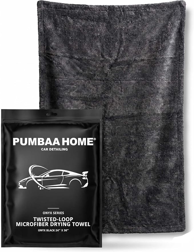 24"x36" Twisted-Loop Car Drying Towel, 1300GSM, Microfiber Towels for Cars, Zero Scratch, Streak Free, Ultra Absorbent, Lint Free, Car Detailing Kit for Car, Truck, SUV - One Pass Technology