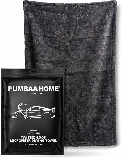 24"x36" Twisted-Loop Car Drying Towel, 1300GSM, Microfiber Towels for Cars, Zero Scratch, Streak Free, Ultra Absorbent, Lint Free, Car Detailing Kit for Car, Truck, SUV - One Pass Technology