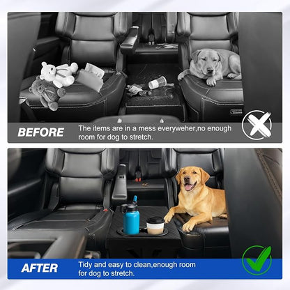 Shademax Custom for Ford Explorer Seat Organizer with Cup Holders Car Backseat Organizer for Ford Explorer 2020-2025 2026 Accessories Console Organizer for Kids Toys, Baby Supplies, Travel Dog Toys