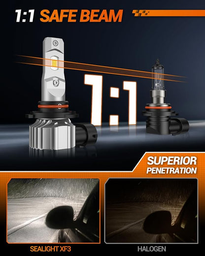 SEALIGHT H10 9145 LED Fog Light Bulbs, 44000LM Super Bright 9145 9140 H10 Fog Lights LED Bulb 6500K White, Plug & Play, Canbus Ready for Cars, Trucks, SUVs, Pack of 2