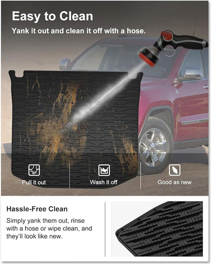 KIWI MASTER Cargo Mat for 2011-2021 Jeep Grand Cherokee, OEM Replacement 82212085, Custom Fit All Weather Rear Cargo Liner, Heavy Duty TPE Tray Trunk Mat, Black