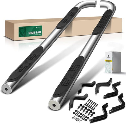 YHTAUTO 3 Inch Running Boards Side Steps Compatible with Toyota 4Runner 2010-2023 (Exc. SR5 & Limited & Nightshade Edition & TRD Sport), SUV, Round Stainless Steel Polished Chrome, Cab Side Step Rails