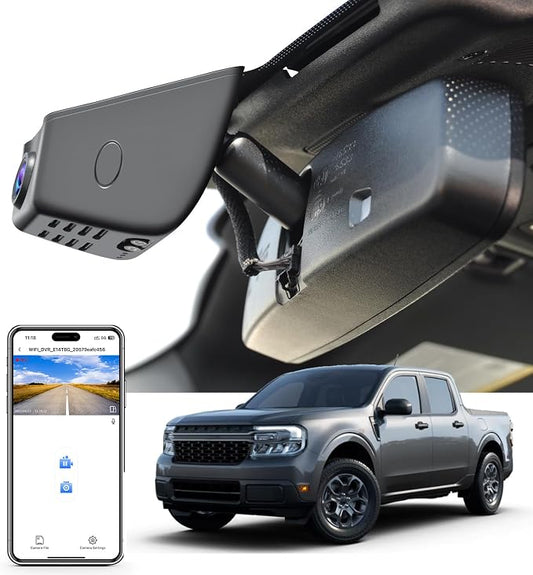 Mangoal 4K Dash Cam fit for Ford 1st Gen Maverick 2025 2026(Model B), XL XLT Lariat, Integrated OEM Look, UHD 2160P Video, Built-in WiFi, G-Sensor, Loop Recording, Free App, GPS, 64GB Card
