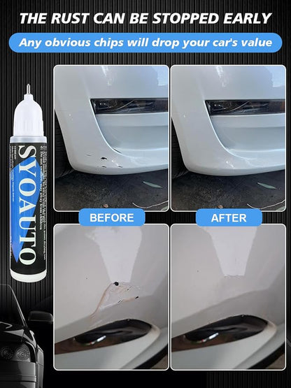 SYOAUTO White Touch Up Paint for Cars White Car Touch up Paint Auto Scratch Repair Pen Brush and Tip 2 in 1 Repair Pen 0.4 oz