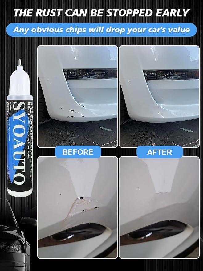 SYOAUTO White Diamond NH603P Touch Up Paint Fit for Honda Auto Touch up Paint Scratch Repair Pen Brush and Tip 2 in 1 White Diamond