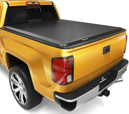 YITAMOTOR Soft Roll Up Truck Bed Tonneau Cover Compatible with 2014-2018 Chevy Silverado/ GMC Sierra 1500, 2019 Legacy/ Limited, Fleetside 6.6 ft Bed