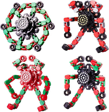 Gokeey Christmas Fidget Toys Transformable Fidget Spinners for Kids and Adults, Stress Relief Sensory Toys for Boys and Girls Fingertip Gyros for ADHD Autism for Kids Birthday Gifts