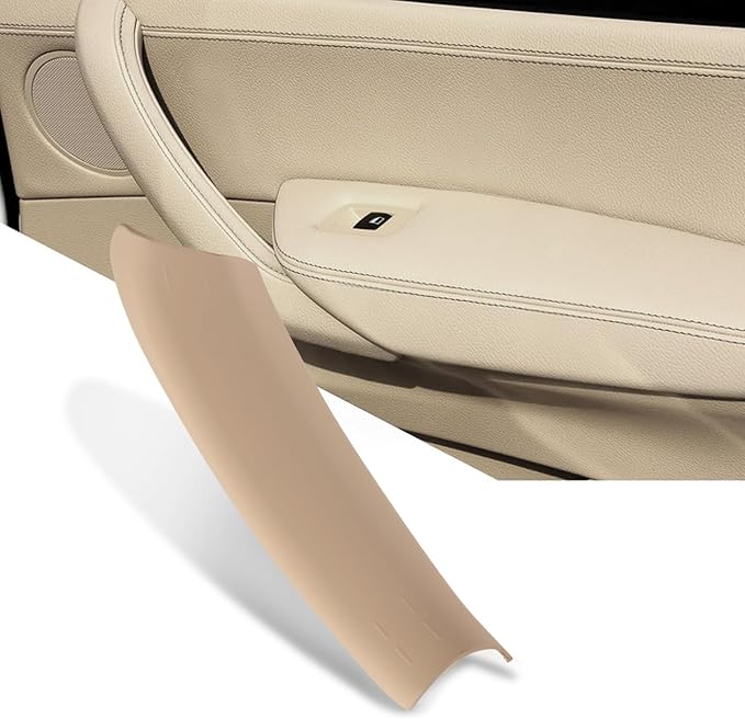 1PCS Beige Driver Side Pull Handle Covers Compatible with X3 F25 2010-2016 X4 F26 2014-2017 Left Door Handle Interior Door Pull Handle