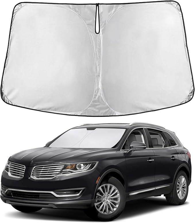 EcoNour Windshield Sunshade Compatible for Lincoln MKX/Nautilus 2016-2019 2020 2021, Sun Visor for Front Windshield & Window Sun Shade Cover, UV Heat Blocker & Protector, Car Accessories