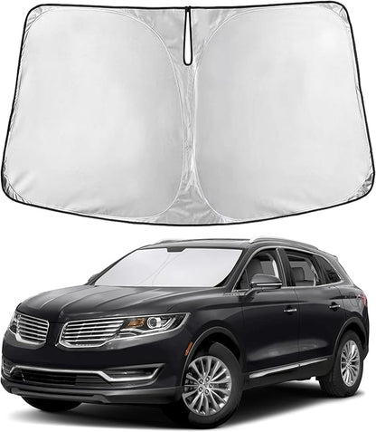 EcoNour Windshield Sunshade Compatible for Lincoln MKX/Nautilus 2016-2019 2020 2021, Sun Visor for Front Windshield & Window Sun Shade Cover, UV Heat Blocker & Protector, Car Accessories