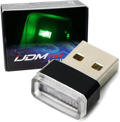 iJDMTOY Emerald Green USB Plug-in Miniature/Nano LED Car Interior Ambient Accent Lighting Kit