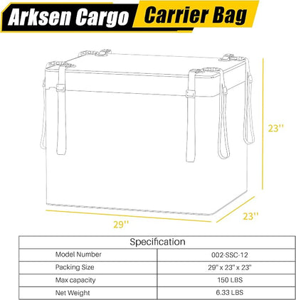 Arksen 8.9 Cu Ft Waterproof Hitch Cargo Carrier Bag – Fits 32 x 26 x 4 Inch Baskets (No Rack Needed), Large Storage for RV