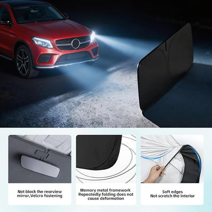 Windshield Sun Shade for Mercedes Benz GLE 350 450 2012-2026 Sunshade 300T Windshield Cover Sun Shield Blocks UV Rays Custom Fit GLE Front Window Shade Sun Visor Foldable Keep Cool