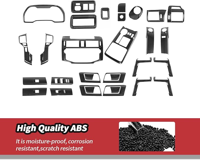 JeCar 31pcs Full Set Carbon Fiber Interior Trim Kit for 2010-2019 Toyota 4Runner Interior Accessories