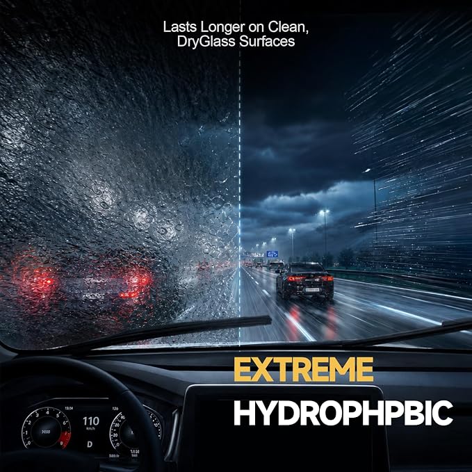 Toretark Car Ceramic Glass Coating Spray,Automotive Windshield Rain Repellent Glass Polish Protect, Long-Lasting Quick Dry Coat (3.38 fl oz +Towel)