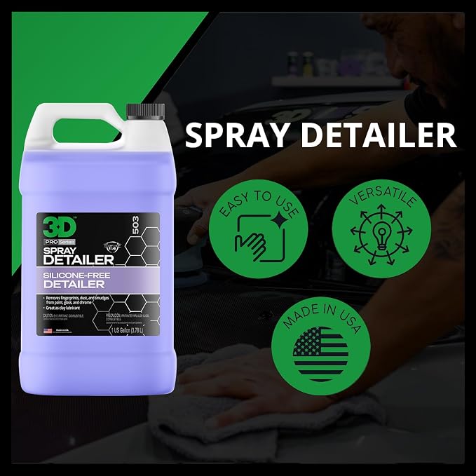 3D Spray Detailer - Silicone-Free Body Shop Detailer Spray for Freshly Painted Vehicles 1 Gallon