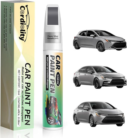 Classic Silver Metallic(1F7) Touch Up Paint Pen for Toyota,Car Paint Scratch Repair Pen Quick and Easy Fix Auto Paint Scratch
