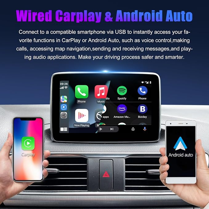 HMYC Mazda Carplay and Android Auto Retrofit Kit, TK78-66-9U0C OEM Media Hub Fits to MZD Connect System, Compatible with Mazda 2/3/6/CX3/CX5/CX9/MX5 2015-2020 Year(Type-c Fast Charging Interface)