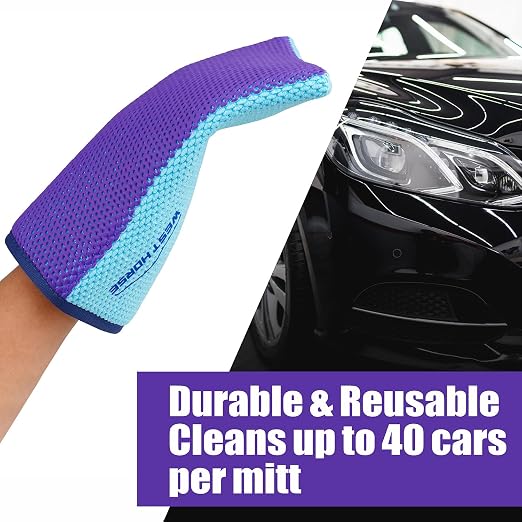 Auto Detailing Clay Bar Mitt, Detailing Clay Mitt for Paint, Glass, Wheels, Car’s Paint Claying, Paint Prep for Wax, Polish and Sealant (8.7in. x 5.7in, Purple)