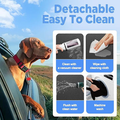 MYJAQI Back Seat Extender for Dogs, PU Leather Dog Car Seat Cover for Back Seat with Hard Bottom, 100% Waterproof, Scratch Proof and Anti Slip Dog Hammock for Car, Holds 400lbs