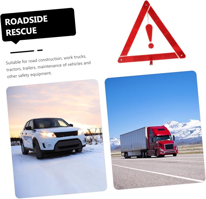 2pcs Car Warning Triangle Kit Folding Safety Reflectors for Roadside Emergency Durable and Portable Roadside Assistance Sign Essential Vehicle Safety Equipment