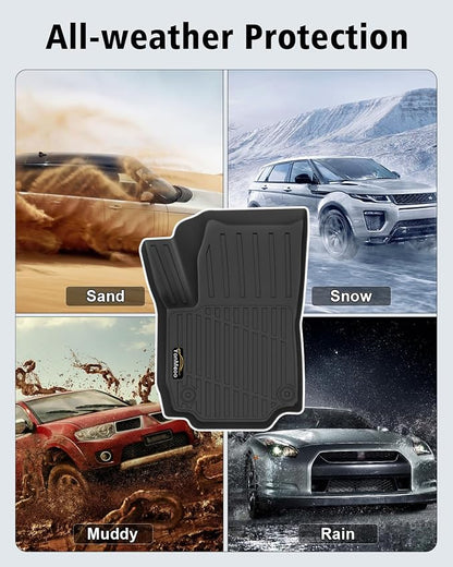 Floor Mats Custom for GMC Terrain 2018-2024 Trunk Mat with Backrest Mat All Weather TPE Full Set Liners Cargo Protector & Door Sill Guards for Terrain Accessories, Black