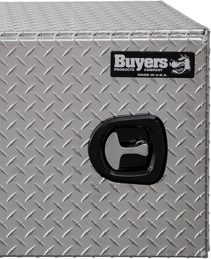 Buyers Products 1705203 Underbody Truck Tool Box with Barn Doors, 18x18x30 Inch, Diamond Tread Aluminum, Made in USA, Compression Latch, Weather Resistant, Toolbox for Flatbeds, Trailers & Work Trucks