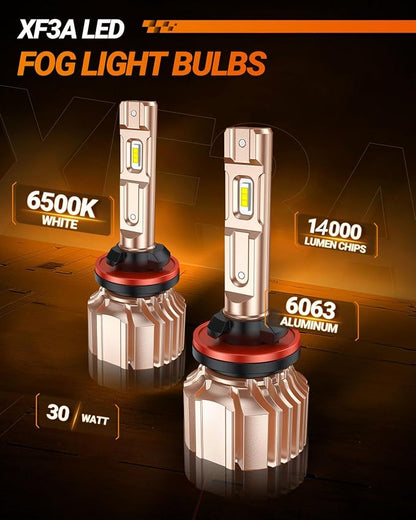 SEALIGHT 880 LED Fog Light Bulbs, 14000LM 600% Super Brightness 885 893 899 880 LED Fog Lights Bulb 6500K Cool White, Ultra-High Heat Dissipation Performance, Non-polarity, Plug and Play, Pack of 2