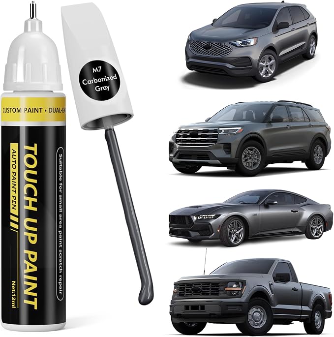 (Carbonized Gray (M7) Car Touch Up Paint for ford, Car Paint Scratch Repair Kit, 2 in 1 Premium Scratch Remover Pen with Exact Color-Matched
