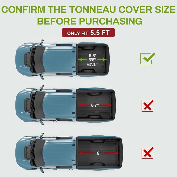 AUTOSAVER88 Soft Tri-fold Truck Bed Tonneau Cover Compatible with 2015-2026 Ford F-150 F150 (Excl. Raptor Series) 5.5ft Bed