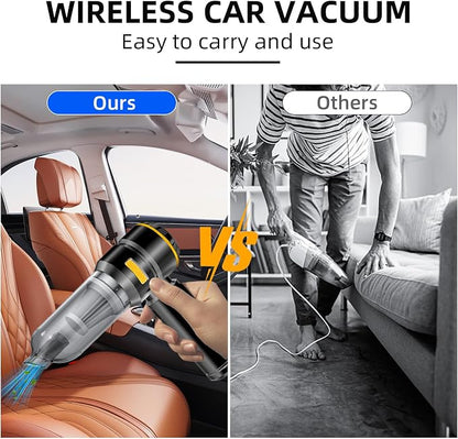WINWEND Car Vacuum Cleaner High Power - 22000PA Portable Cars Vacuum 4 in 1 Compressed Air Duster & Air Blower & Pump Hand Held Vacuum Cordless with Brushless Motor for Car Home Office Black