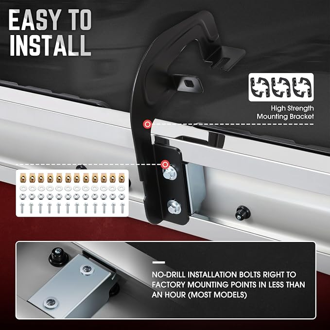 DNA Motoring 6.69-Inch Flat Running Boards Side Step Bars Compatible with 2007-2018 Chevy Silverado GMC Sierra 1500 2500HD 3500HD Extended Cab,STEPB-A-0005