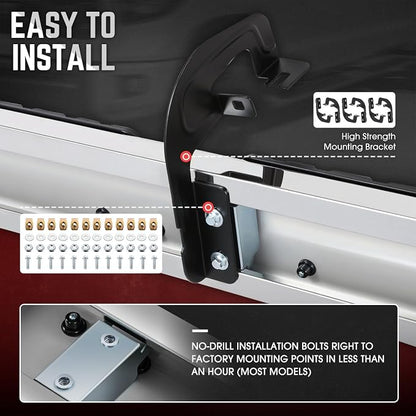 DNA Motoring 6.69-Inch Flat Running Boards Side Step Bars Compatible with 2007-2018 Chevy Silverado GMC Sierra 1500 2500HD 3500HD Extended Cab,STEPB-A-0005