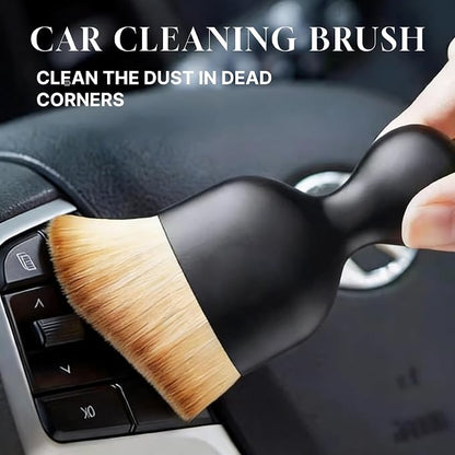 4Pcs Car Detailing Brush Set,Soft Bristle Car Cleaning Brush with Curved Design, Auto Interior Dusting Brush with Protective Cover for Deep Cleaning