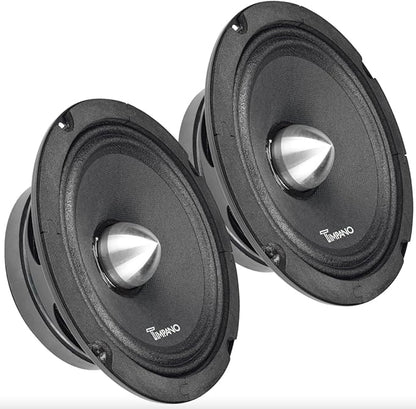 Timpano 1000 Watts Midrange Speakers for Car Audio Systems TPT-MR6-4 Bullet 4 Ohm Shallow PRO Audio Mid Range Loudspeaker (Bundle 2 Speakers)