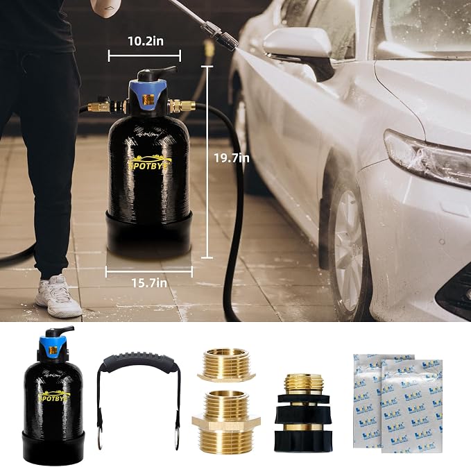 Filterelated Deionized Water System for Car Wash, Comes with 10L Brand Resin,Spotless Water Spot Remover Filter with Bypass Outlet Mode, Fit for Cars/RVs/Motorcycles/Solar Washing